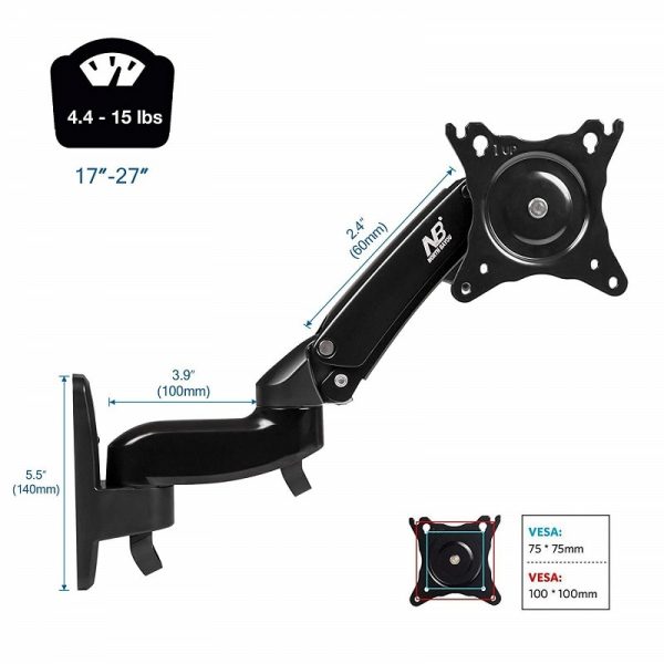 NB North Bayou F150 17 27 Full Motion Monitor Wall Mount TV Wall Bracket Stand with 4 - North Bayou