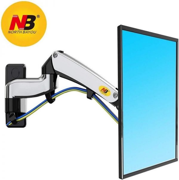 NB North Bayou F300 Full Motion Monitor Wall Mount TV Bracket Stand with Adjustable Gas Spring - North Bayou